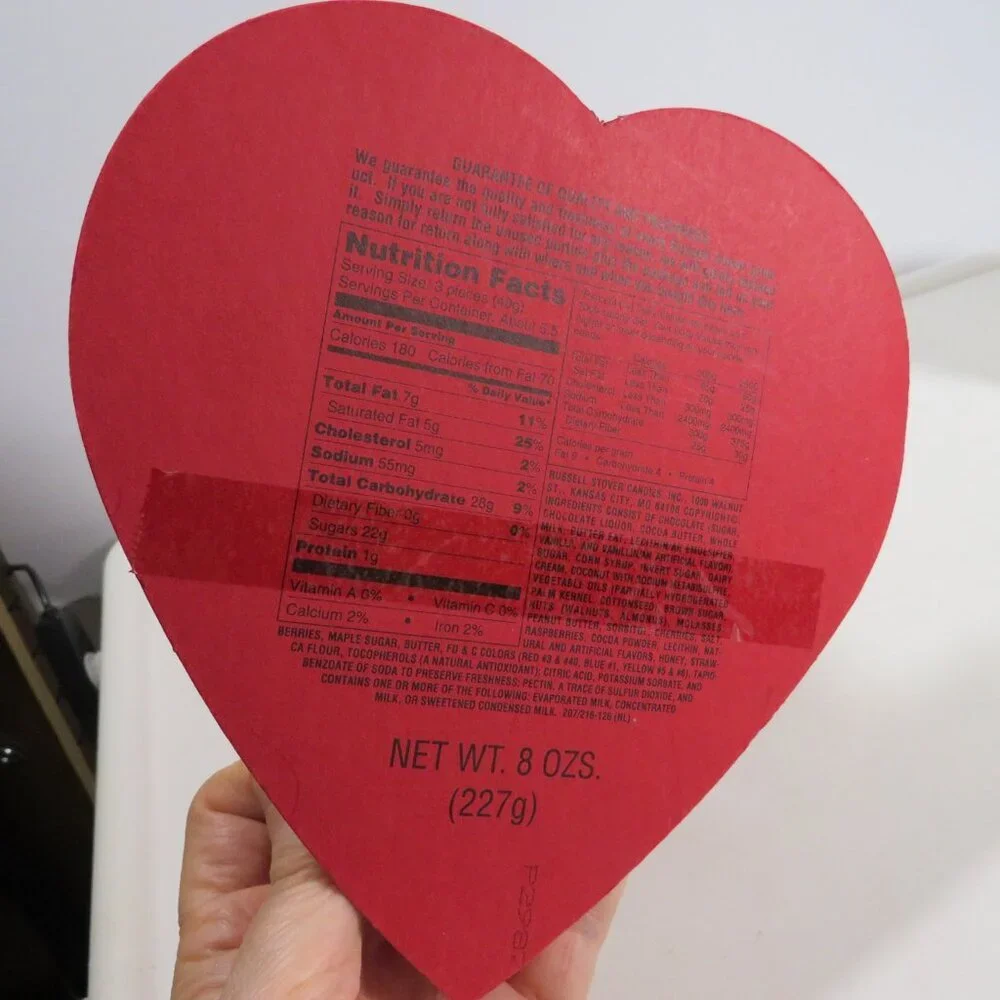 Red Candy Box Heart Gift Box with Bow & Tissue (EMPTY)